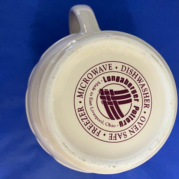 Longaberger Pottery 32 oz. Pitcher Woven Traditions Red - Picture 4 of 13